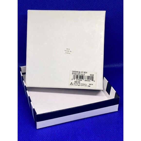 NIB Crown & Ivy Boxed Gold-Tone Single Anchor Charm Link Bracelet Rhinestone - Picture 4 of 5